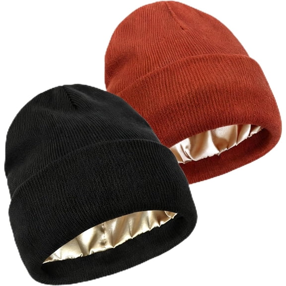 2 PCS Unisex Beanie Hats for Men Women Winter Knit Beanies Soft Slouchy Warm Cuffed Beanie Hat