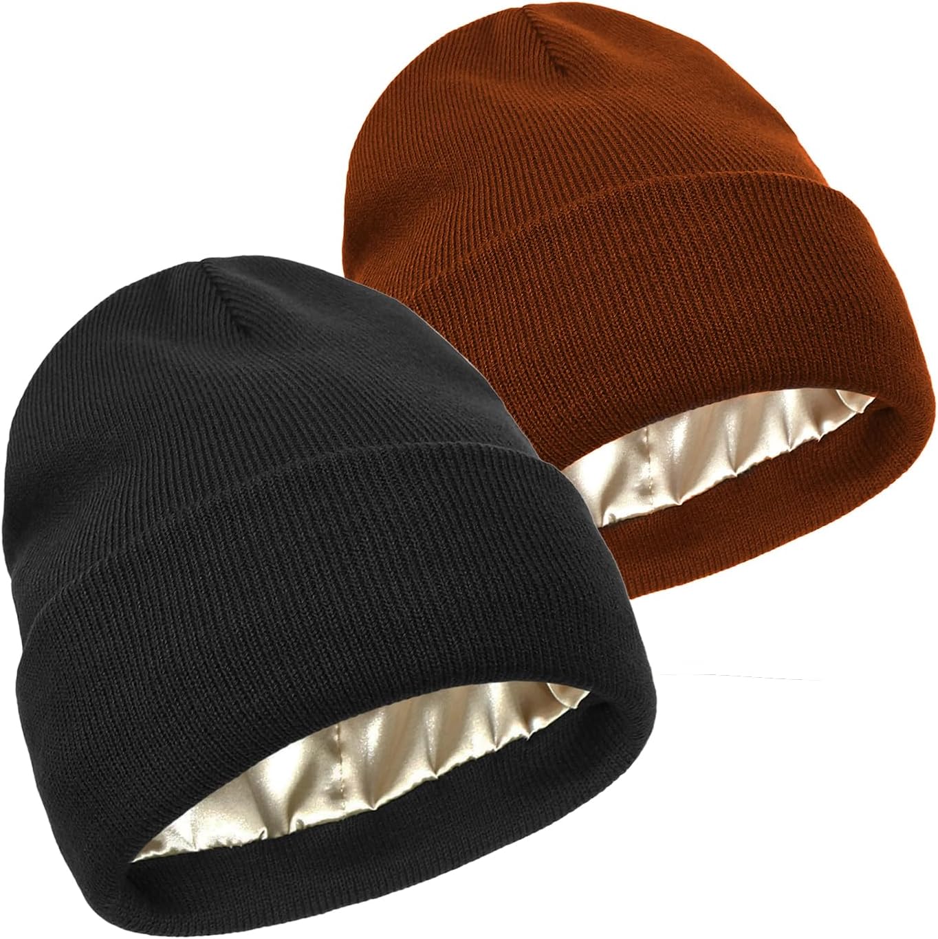 2 Pack Satin Lined Beanies 2 Pack Satin Lined Beanie For 