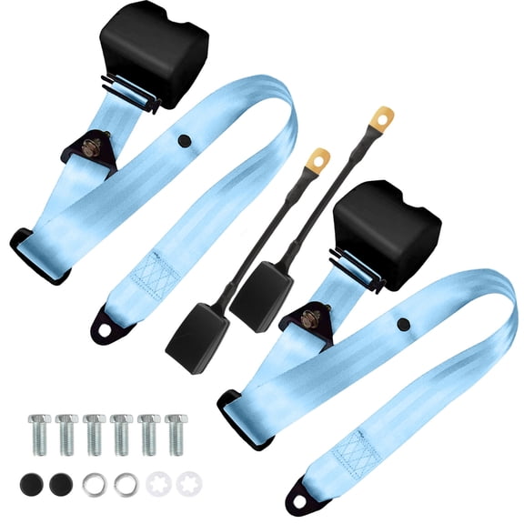 2 PCS Universal 3pt Adjustable Retractable Lap Suitable for Modification Belts Kit for Club Golf Cart,Go Kart, Van,UTV,VR, Buggies, Minivan,Pickup and Truck