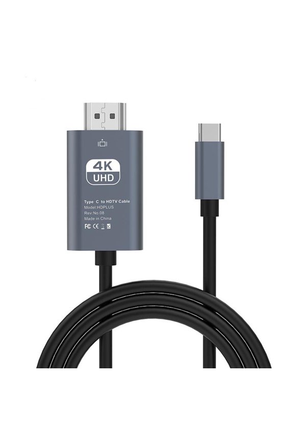 1 PCS Universal Type-C to HDMI Cable, Mobile Phone to TV Cable, Projector Adapter Cable, Connect to TV/Projector/Monitor - 2M - Aluminum Alloy Shell - Tinned Copper Core