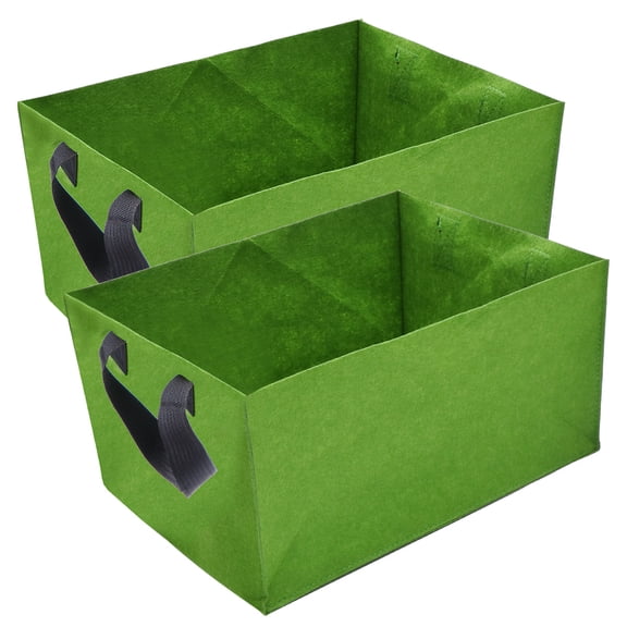 CIMAXIC 2Pcs Gardening Planting Pouch Felt Material Green Breathable for Home Plants