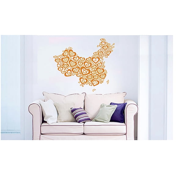 2 PCS Vibrant Core Orange Wall Decals - DIY Removable PVC Stickers for Living Room, Bedroom, Kids Room, and Nursery - Transparent Self-Adhesive Mural Art for TV and Sofa Backgrounds