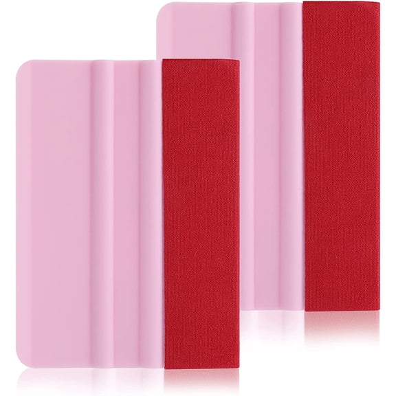 2 PCS Vinyl Squeegee Tool Felt Edge Squeegee Decal Squeegee Remove Bubbles,4 Inch Felt Squeegee Vinyl Scraper Tool with Soft Felt Cloth for Car Vinyl Wrap, Window Tint, Wallpaper, Decal Sticker