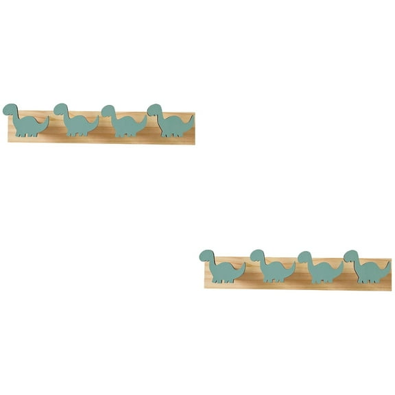 2-Pack Dinosaur Wall Coat Hooks for Kids, Smooth Hanging Rack, and Fun Design for Child's Room