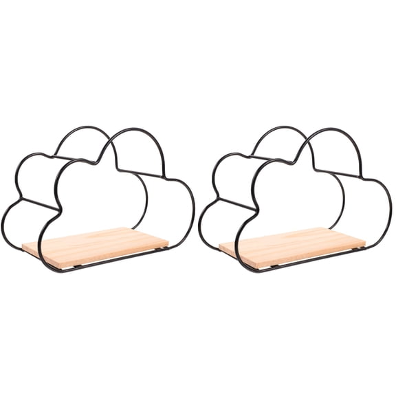 2-Pack Rotating Wall Shelves for Books, Pots, and Trinkets - Child-Friendly Black Bookshelf