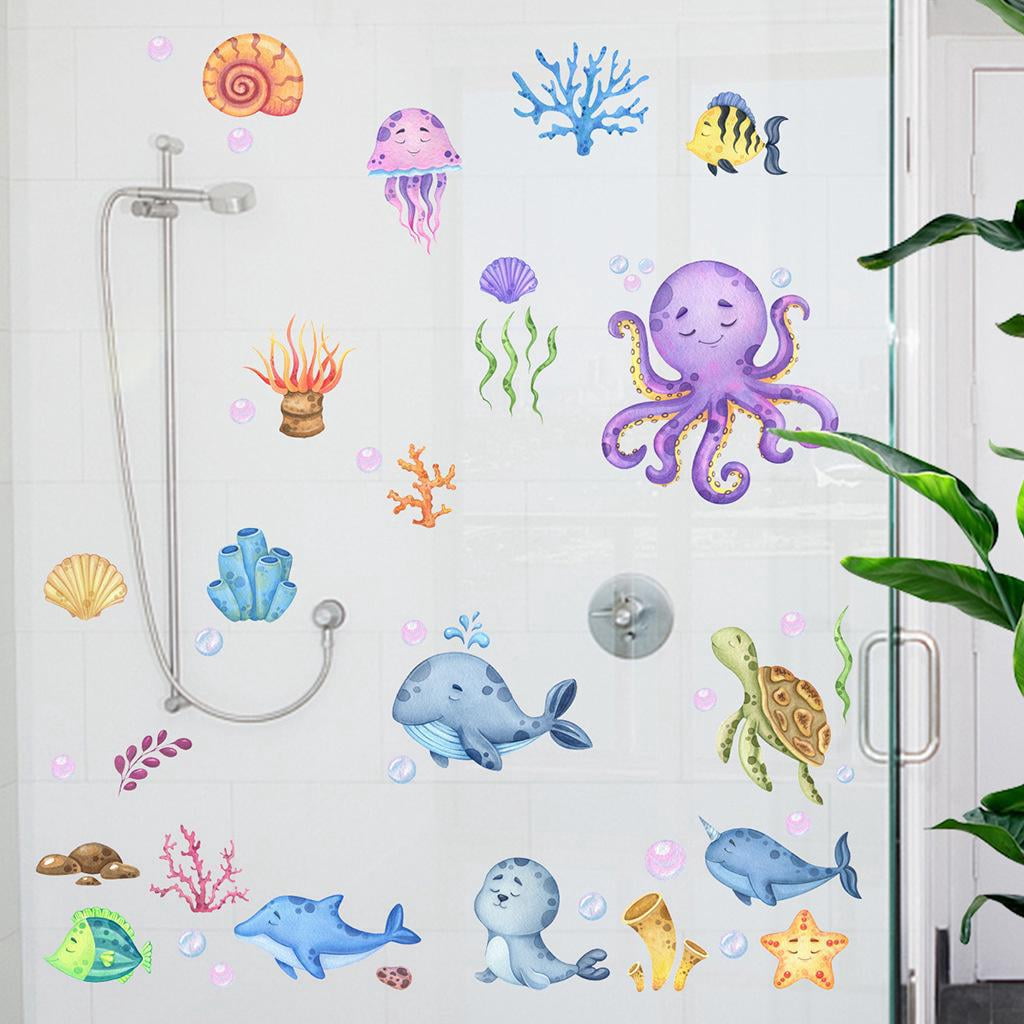 2 PCS Wall Stickers The Marine World Wall Stickers Mural Decals for