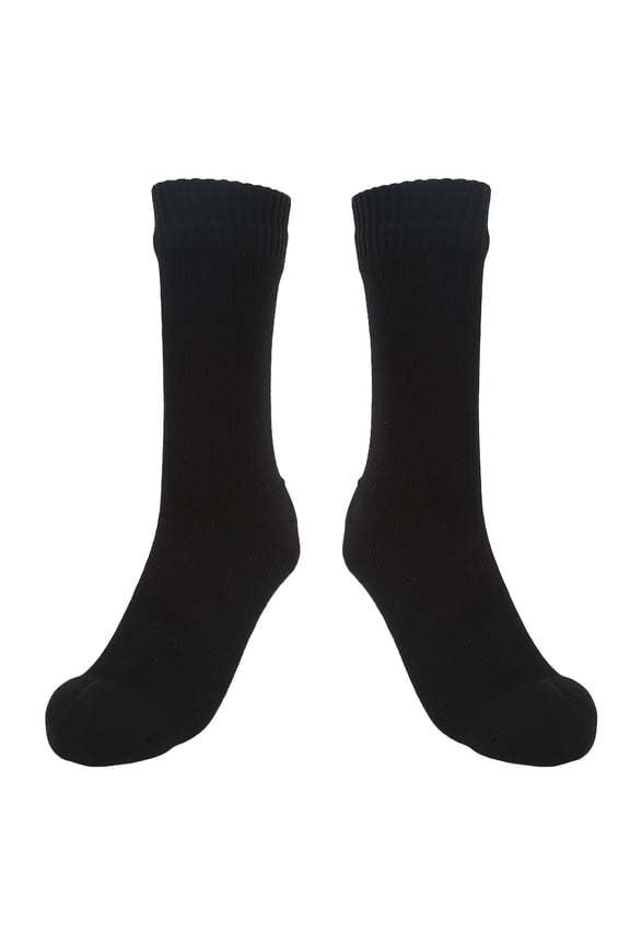 2 PCS Warm Waterproof Socks Double Layer Thickened Socks Sweat Absorbing Breathable for Mountaineering Cycling Skiing Black