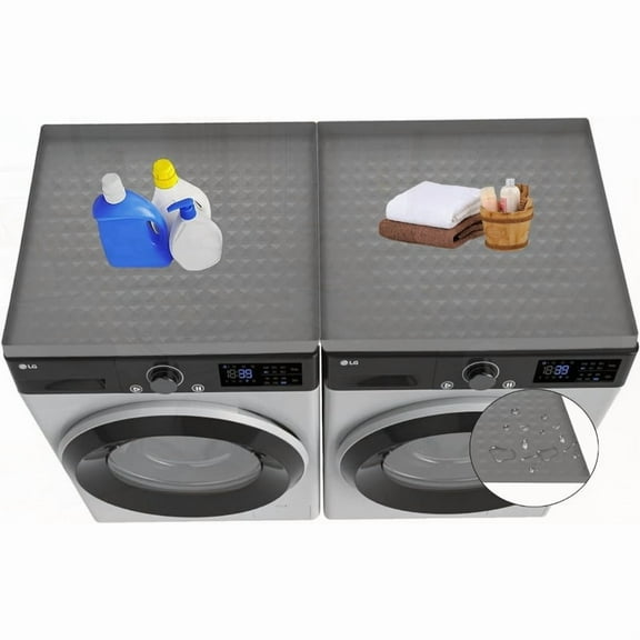 2 PCS Washer and Dryer Covers for the Top, 26" x 18"Washer and Dryer Top Protector Mat, Protective Silicone Rubber Mat, Non Slip Quick Drying Washer Dryer Cover for Home Kitchen Laundry Room