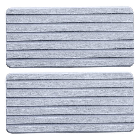2 PCS Water Absorbent Diatomite Coasters Rectangle, Grooved Design, Water Absorbing Stone Gray