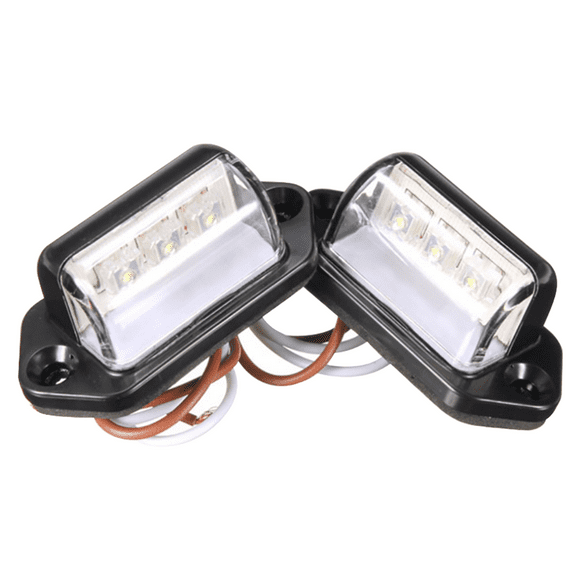 2 PCS Waterproof Car License Plate Light Car Boat Truck Trailer Step Lamp 12/24V 3 LED Light TAPDRA Spare Part