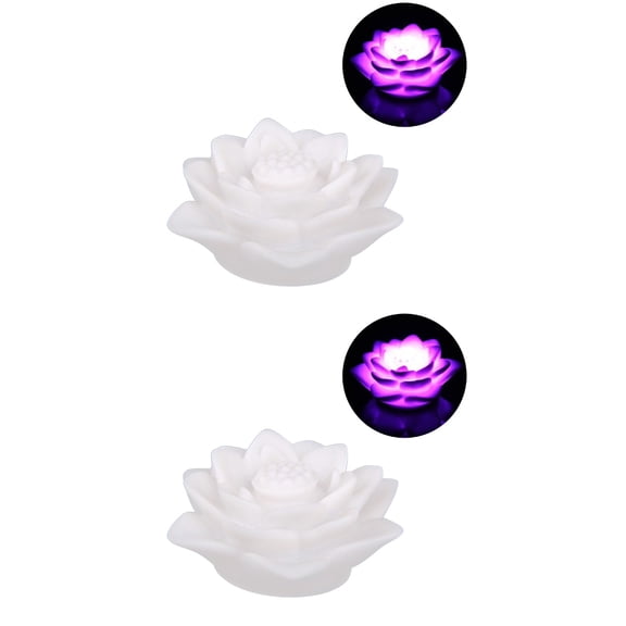 2 Count Solar Tea Lights Hot Tub Table Lamps Flower Vintage White