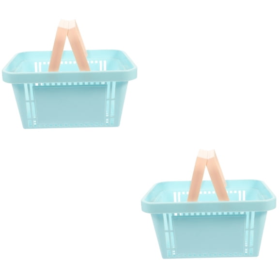 2 PCS Wicker Basket Storage Shopping Child Office