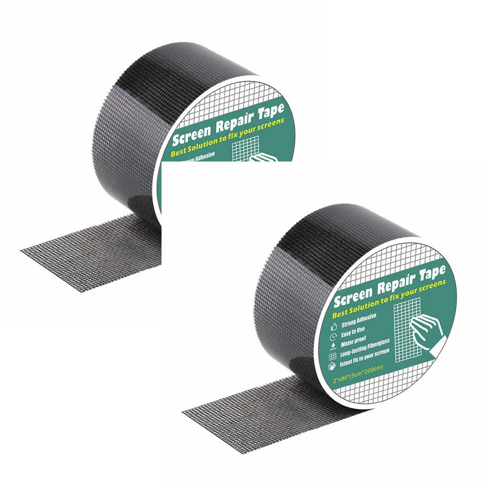 2 PCS Window Screen Kit Tape 2x80'' Strong Adhesive Fiberglass Covering