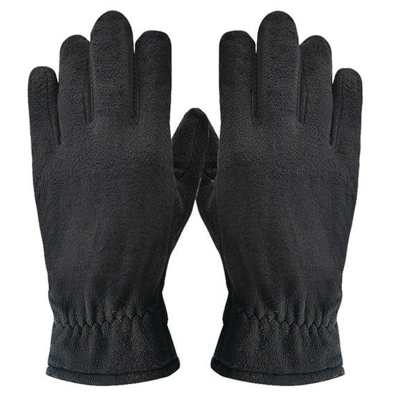 2 PCS Winter Gloves -30°F Cold Proof Deerskin Suede Leather Insulated Water-Resistant Windproof Thermal Glove for Driving Hiking Snow Work in Cold Weather - Warm Gifts Black by Toyeng