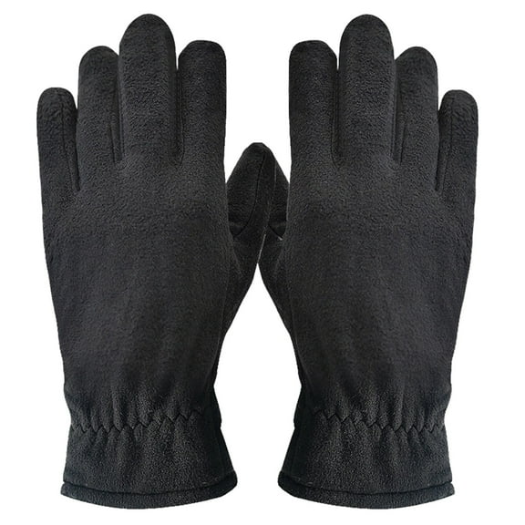 2 PCS Winter Gloves -30°F Cold Proof Deerskin Suede Leather Insulated Water-Resistant Windproof Thermal Glove for Driving Hiking Snow Work in Cold Weather - Warm Gifts Black by Toyeng