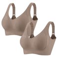 thumbnail image 1 of 2 PCS Women's Plus Size Wireless Bralette Floral Rhinestone Full Coverage Bras Support Push up T-Shirt Bra, 100BCD, 1 of 7