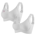 thumbnail image 1 of 2 PCS Women's Plus Size Wireless Bralette Floral Rhinestone Full Coverage Bras Support Push up T-Shirt Bra, 75BCD, 1 of 6