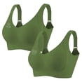 thumbnail image 1 of 2 PCS Women's Plus Size Wireless Bralette Floral Rhinestone Full Coverage Bras Support Push up T-Shirt Bra, 80BCD, 1 of 7