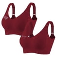 thumbnail image 1 of 2 PCS Women's Plus Size Wireless Bralette Floral Rhinestone Full Coverage Bras Support Push up T-Shirt Bra, 80BCD, 1 of 7