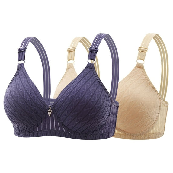 2 PCS Women's Push Up Wireless Bras Support Push Up Breathable Bra Solid Color Everyday Bra Comfortable Underwear Bralettes