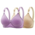 thumbnail image 1 of 2 PCS Women's Push Up Wireless Bras Support Push Up Breathable Bra Solid Color Everyday Bra Comfortable Underwear Bralettes, 1 of 4