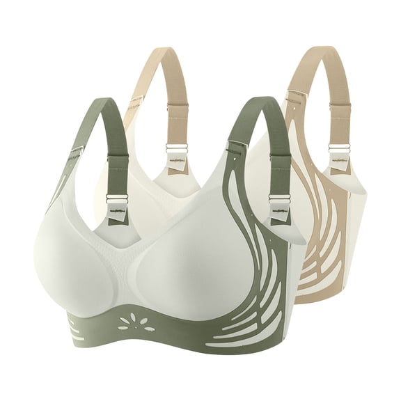 2 PCS Women's Seamless Push Up Bras No Underwire Full Coverage Soft Bralettes Everyday Support Comfortable Bras Multicolor, 40/90BC