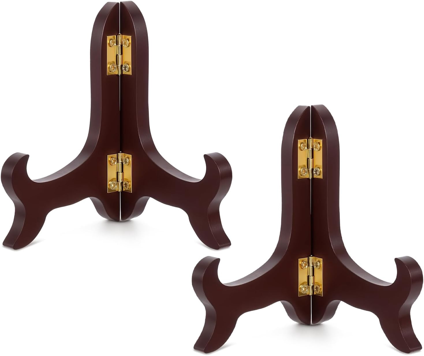 4-Pack Wooden Easel Plate Holders – Display Stand For Bowls, Dishes, Books, Decor