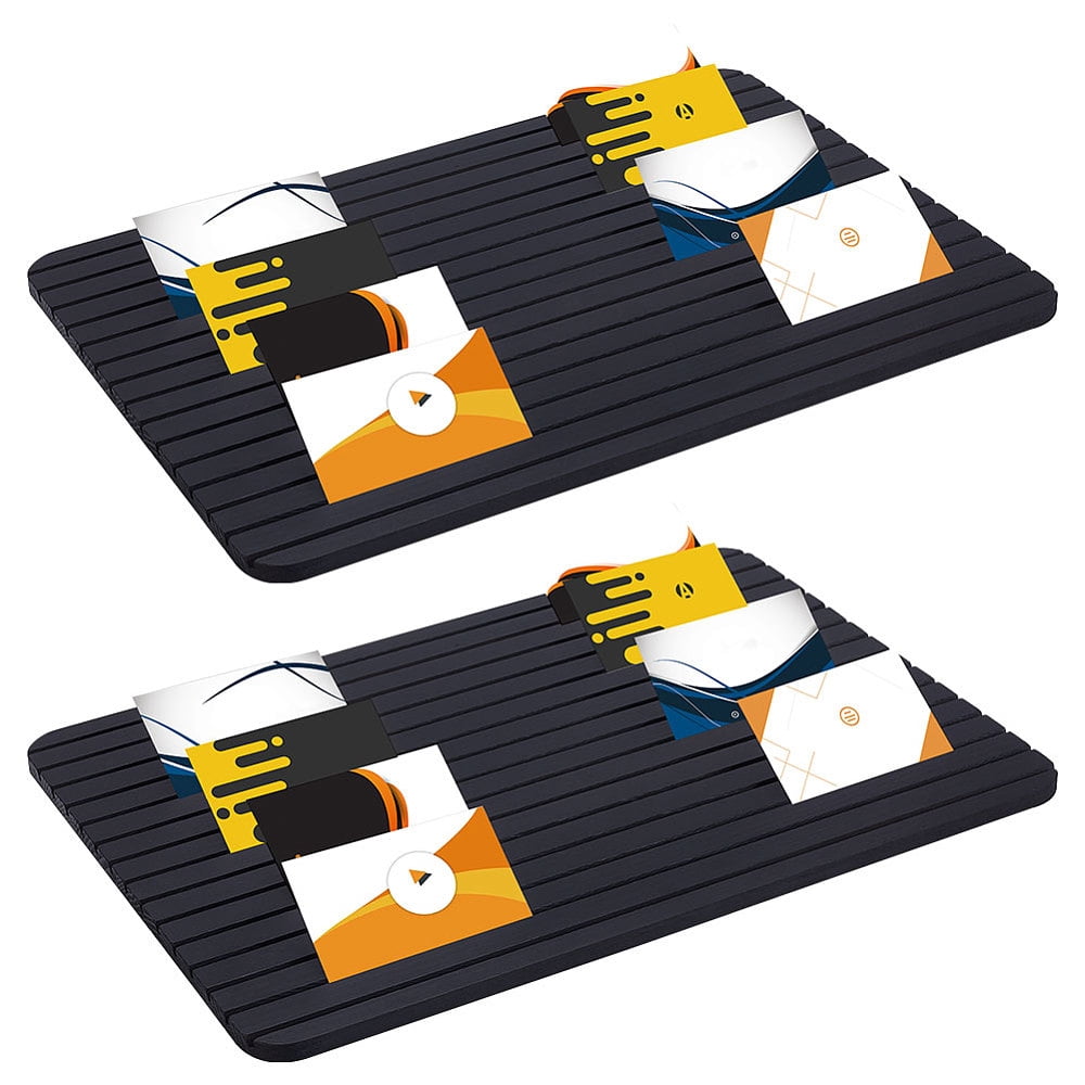 2 PCS Wooden Name Badge Holder 11x15.3inch Black Wooden Name Card Display Holders Rectangle ID Card Sign Tag Display Holder
