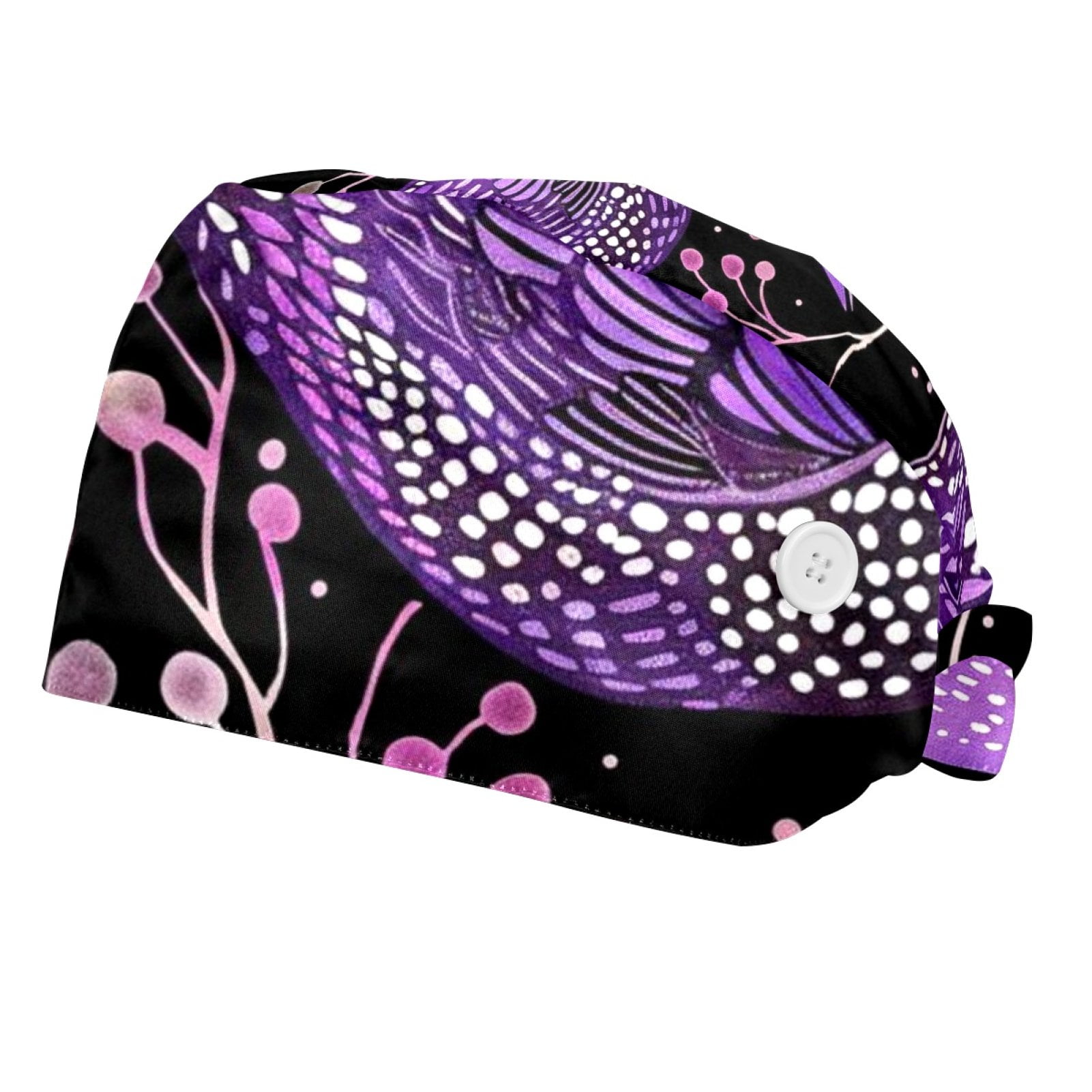 2 PCS Working Cap with Button for Women Long Hair Adjustable Elastic