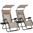 thumbnail image 1 of 2 PCS Zero Gravity Chair Lounge Patio Chairs With Canopy Cup Holder, 1 of 8