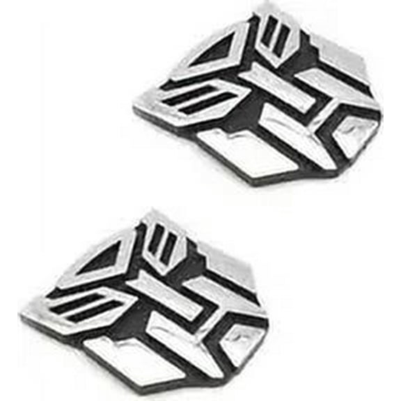 2 PCS in Set Transformers Emblem - 3" Tall for Car Autobot Sticker Pair Chrome F