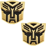 2 PCS in Set Transformers Emblem - 4" Tall for Car Autobot Sticker Pair Gold Finish PVC Auto Emblems Transformers Autobot Car Accessories GOLD