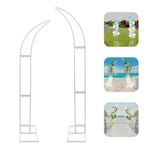 2 PCs Curved Wedding Stand, Wedding Arches Bracket, Arch Backdrop Stand, for Weddings, Birthday Parties, Opening Ceremonies, Banquets, Anniversary Celebrations, and More 2.1m/6.89ft, 1.9m/6.23ft