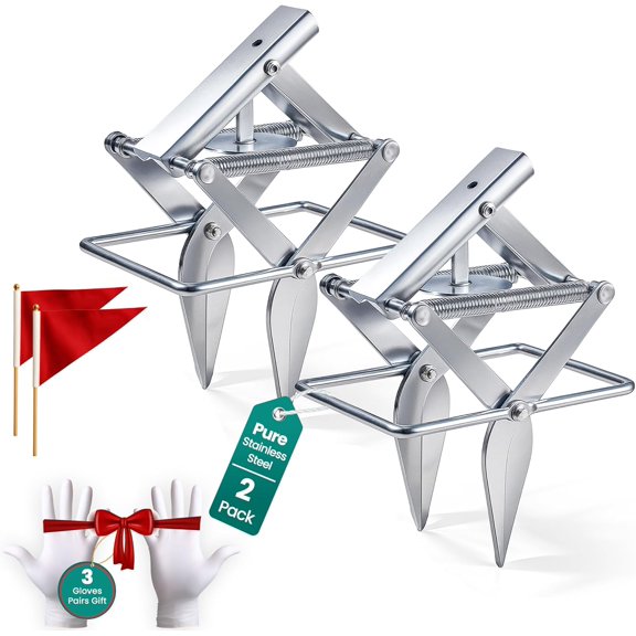 2 PCs Mole Traps Scissors, Reusable Silver Galvanized Steel Scissor Trap for Outdoor Lawn Use & Garden, Easy to Use Design Ensures Quick Capture of Moles Gophers