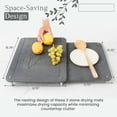 thumbnail image 1 of 2 PCs Nesting Stone Dish Drying Mats for Kitchen Counter - Absorbent Quick Drying Diatomaceous Earth Stone Drying Mat with Non-Slip Feet - Heat Resistant & Odorless Dish Drying Stone Mat - Dark Gray, 1 of 4