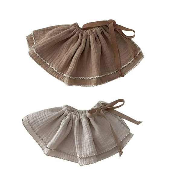 2 PCs New Cotton Gauze Baby Bibs Toddlers Newborns Solid Color Ruffle Feeding Burp Cloths Apron Baby Saliva Towel Drool Bib (A10)