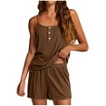 thumbnail image 1 of 2 PCs Nightgown For Womens Plain Classic Suits Loose Fitted Dressy Tank Tops Spaghetti Strap Sleeveless Shirts U Neck Tunic Tee Pajama Top Lounge Breathable Pajamas Shorts 2025 Loungwear, 1 of 6