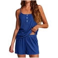 thumbnail image 1 of 2 PCs Nightgown For Womens Plain Classic Suits Loose Fitted Dressy Tank Tops Spaghetti Strap Sleeveless Shirts U Neck Tunic Tee Pajama Top Lounge Breathable Pajamas Shorts 2025 Loungwear, 1 of 6