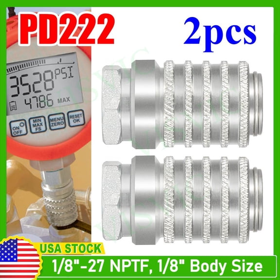 2 PD222 Series PD Steel Test Port and Diagnostic Equipment Quick Coupler w/ Fema