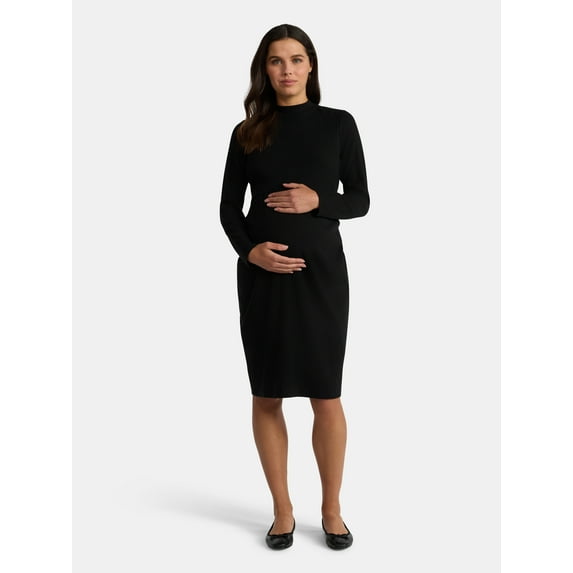 Time and Tru Women's Maternity Ribbed Dress Set, 2-Piece, Size S-XXL