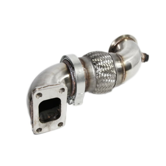 2 PIECES DIY 3 Rotatable Down-pipe w/Flexpipe T3 Flange to 3ID V-band Flange 2 PIECES DIY 3 Rotatable Down-pipe w/Flexpipe T3 Flange to 3ID V-band Flange