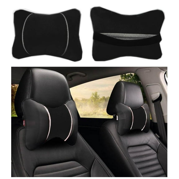 2/PK Black Car Neck Pillow Universal Soft Comfortable Head Neck Rest Support Cervical Pillow