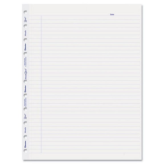 Blueline MiracleBind Ruled Paper Refill Sheets for all MiracleBind Notebooks and Planners, 11 x 9.06, White/Blue Sheets, Undated, Each