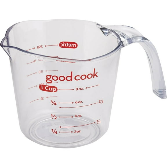 2 PK, Goodcook 19863-Goodcook 1 Cup Clear Plastic Measuring Cup