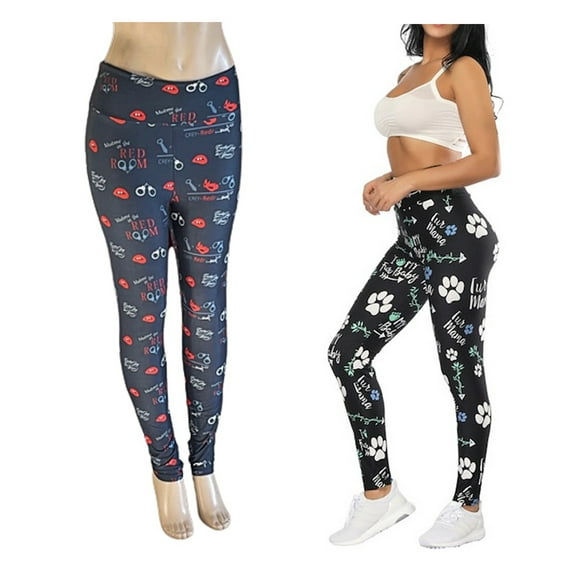 (2 PK) KARMEN ANNE Women's Custom Curvy Stretch Leggings Buttery Soft Joga Pants - ONE SIZE