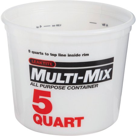 2 Pcs Leaktite 5 Qt. White Multi-Mix All Purpose Mixing And Storage Container