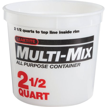 2 Pcs Leaktite 2.5 Qt. White Multi-Mix All Purpose Mixing And Storage Container
