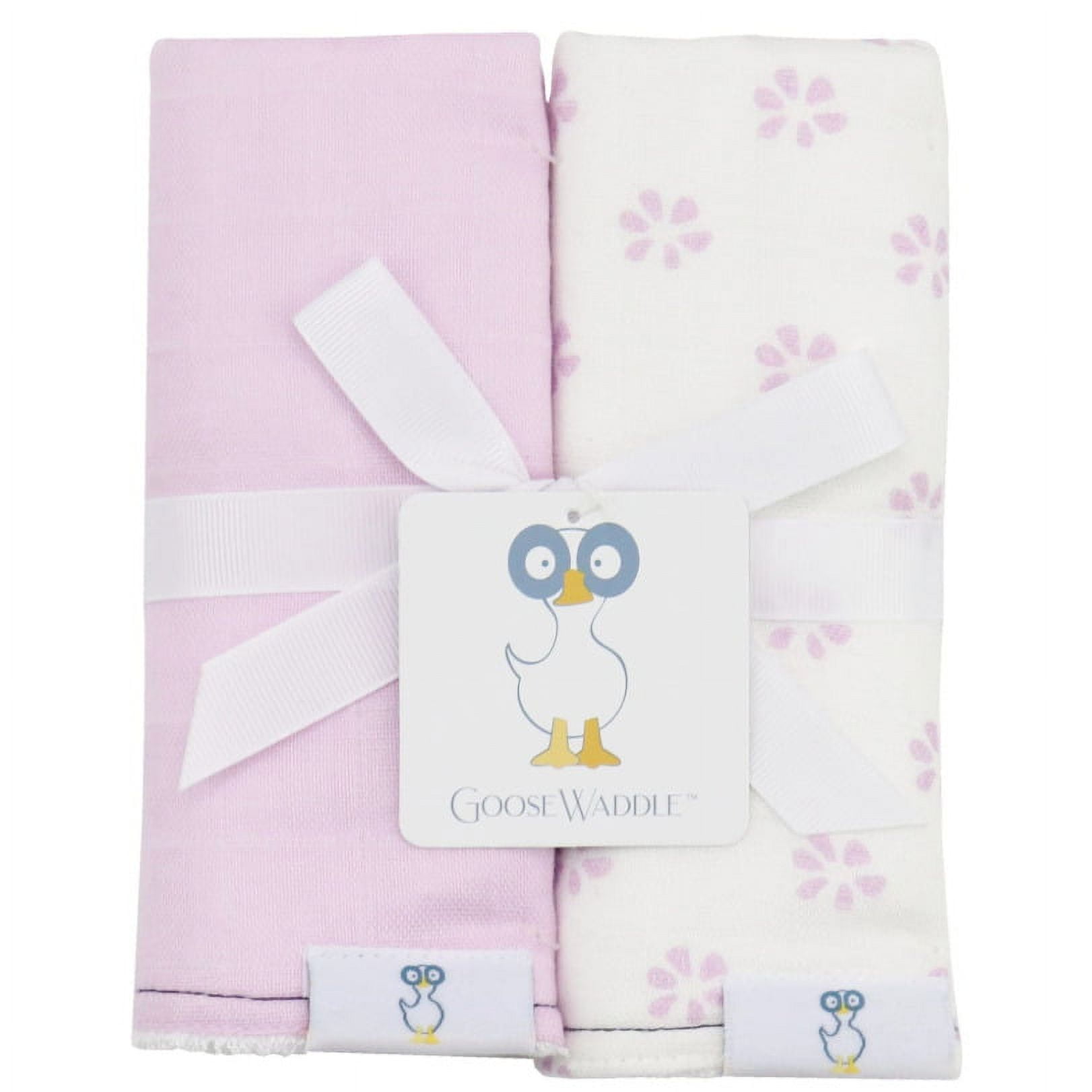 2 PK Muslin & Terry Cloth Burp Cloth Flowers/Purple