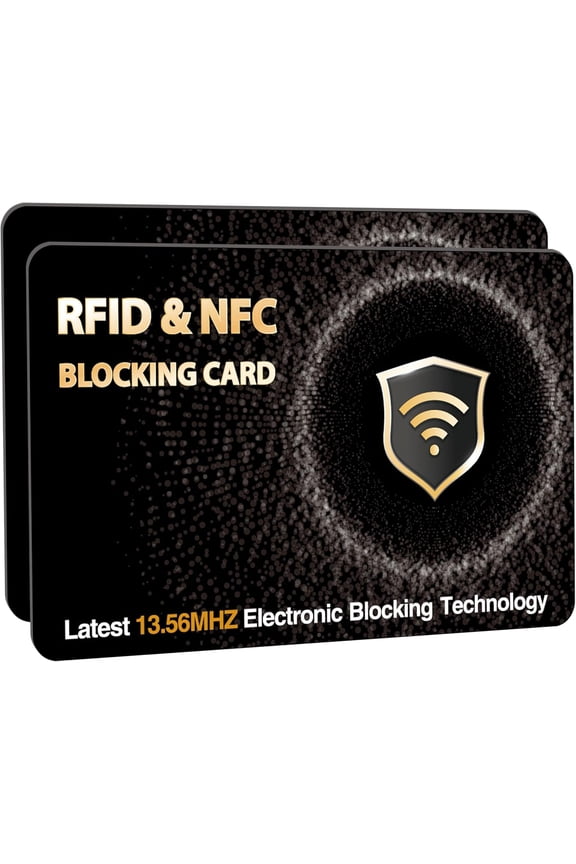 2 PK RFID Blocking Cards Protect Your Entire Wallet, Purse, and Cards from NFC Contactless Wallet for Men & Women - WG Black