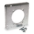 thumbnail image 1 of 2 PK Raco Electrical Box Cover, Square, 2 Gangs, Galvanized Steel, Single Receptacle, 1 of 1